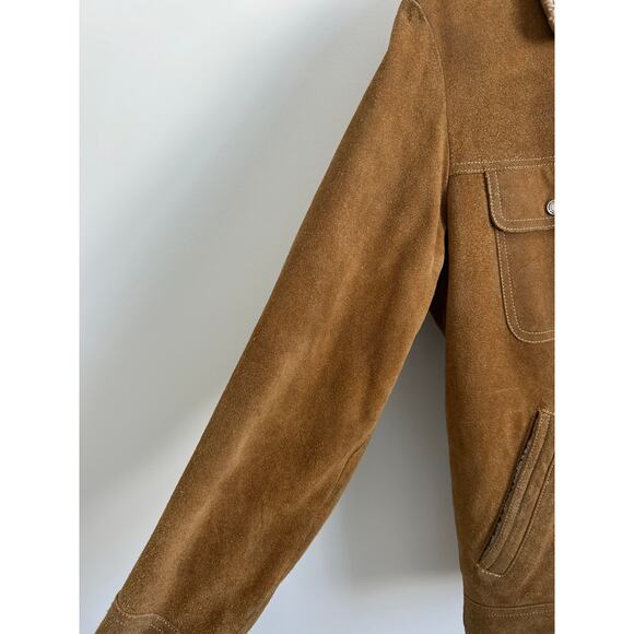 Vintage American Eagle Suede Leather Sherpa Jacket - Small - Picture 8 of 11